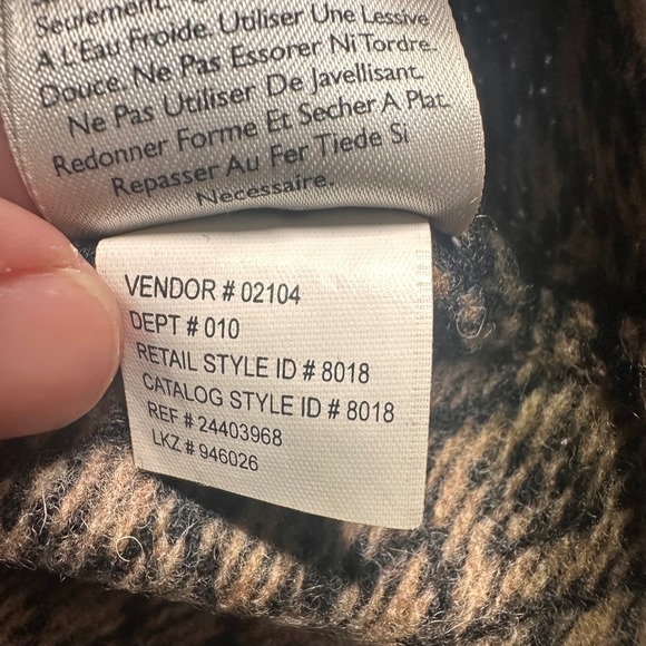 Eddie Bauer Fair Isle Knit Sweater Womans 2XL 100% Lambswool Half Zip Collar - Picture 7 of 9